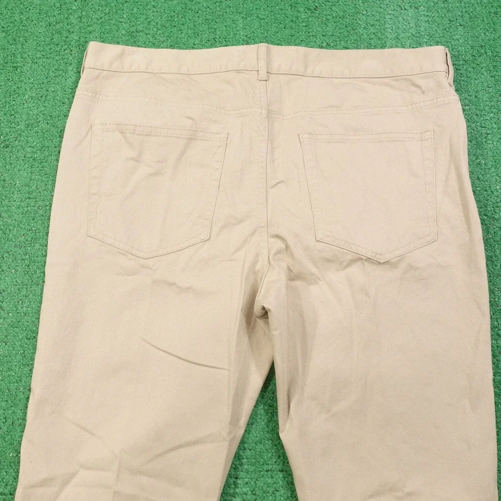 H&M SLIM FIT BEIGE KHAKI COTTON BLEND CHINO PANTS MENS SIZE 38‎ EUC